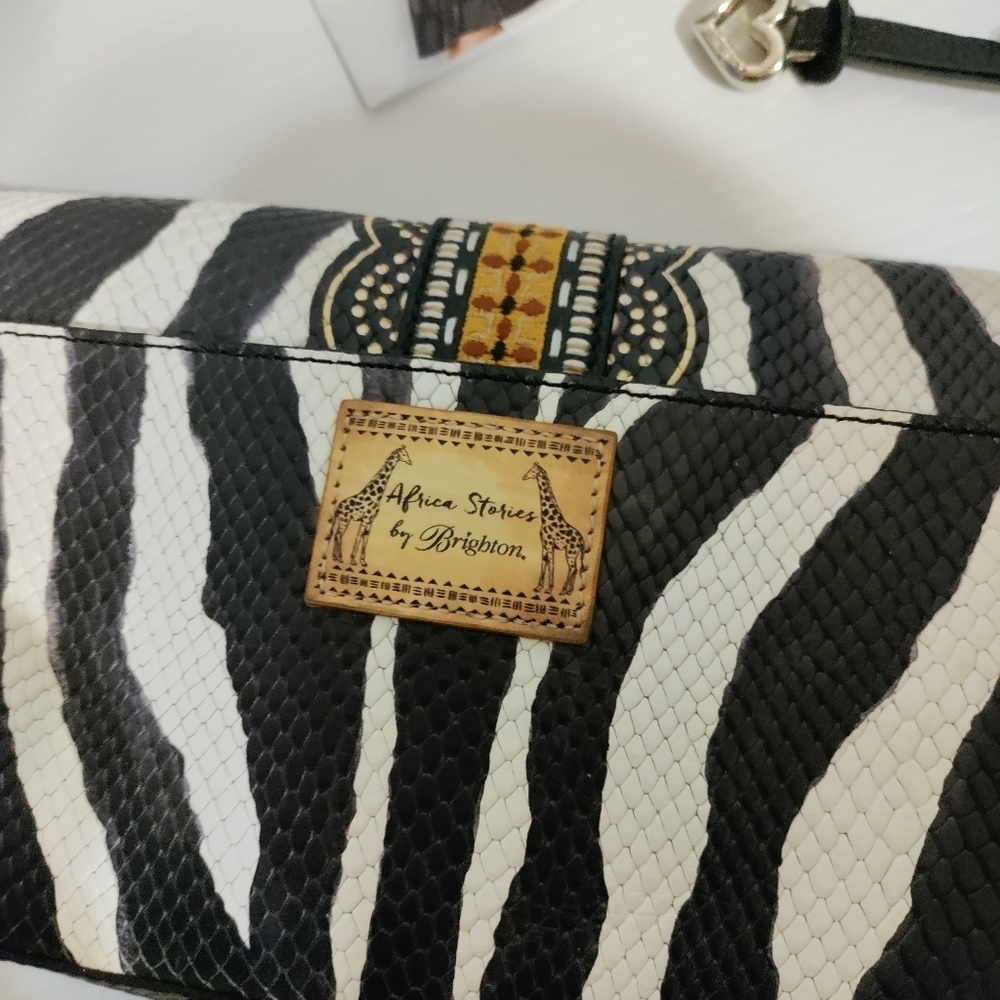 BRIGHTON AFRICA STORIES TARINA ZEBRA PRINT SNAKE EMBOSSED CELL PHONE HAN… - Picture 5 of 12